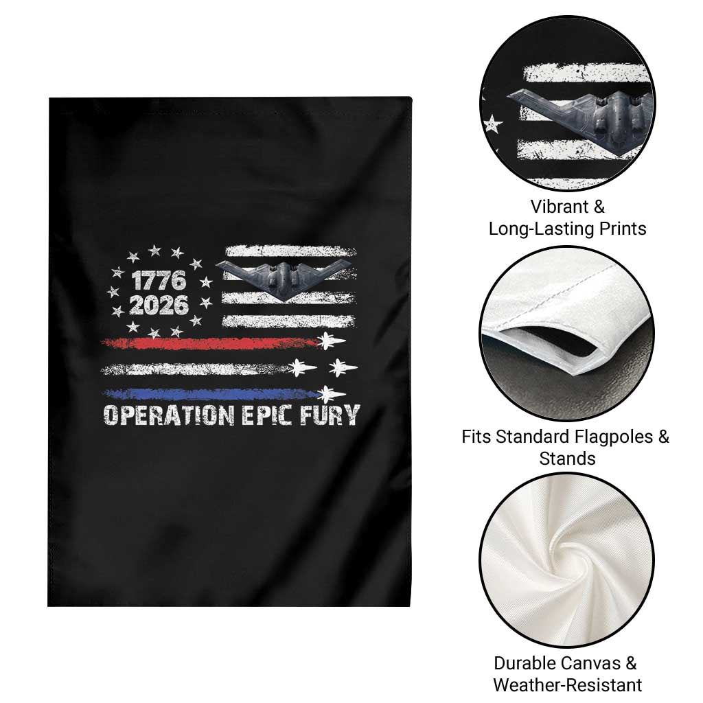 Operation Epic Fury 1776 2026 American Flag Aviation Garden Flag Freedom Anniversary Statement TS02 Print Your Wear