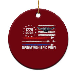 Operation Epic Fury 1776 2026 American Flag Aviation Ceramic Ornament Freedom Anniversary Statement TS02 1pc Red Print Your Wear