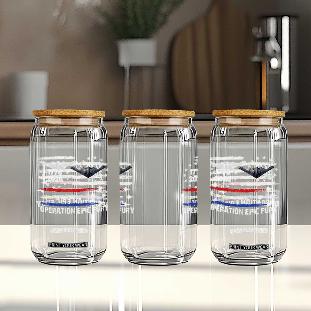 Operation Epic Fury 1776 2026 American Flag Aviation Glass Can Freedom Anniversary Statement TS02 Print Your Wear