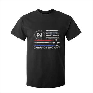 Operation Epic Fury 1776 2026 American Flag Aviation T Shirt For Kid Freedom Anniversary Statement TS02 Black Print Your Wear