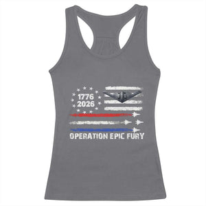 Operation Epic Fury 1776 2026 American Flag Aviation Racerback Tank Top Freedom Anniversary Statement TS02 Charcoal Print Your Wear