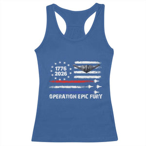 Operation Epic Fury 1776 2026 American Flag Aviation Racerback Tank Top Freedom Anniversary Statement TS02 Royal Blue Print Your Wear