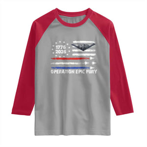 Operation Epic Fury 1776 2026 American Flag Aviation Raglan Shirt Freedom Anniversary Statement TS02 Sport Gray Red Print Your Wear