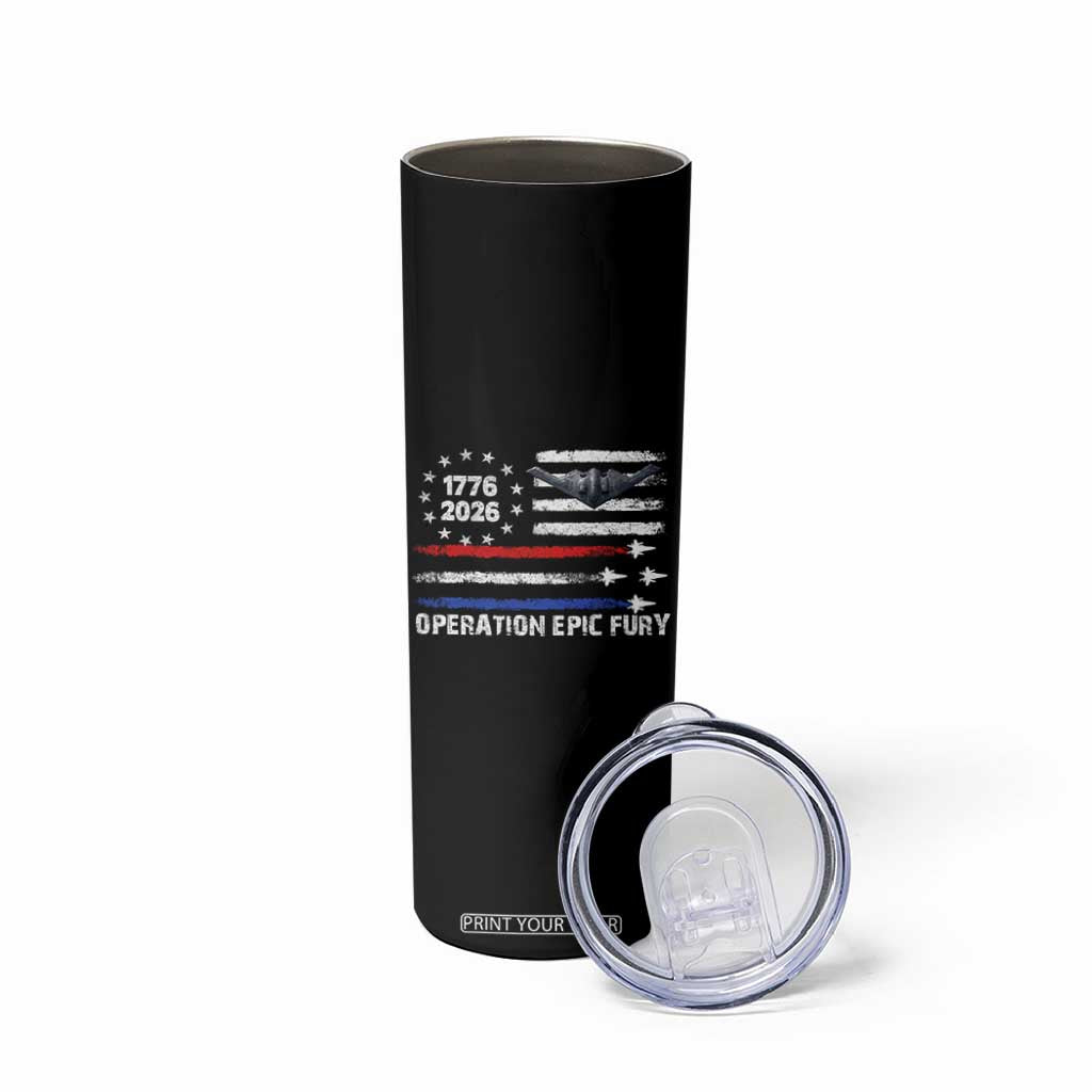 Operation Epic Fury 1776 2026 American Flag Aviation Skinny Tumbler Freedom Anniversary Statement TS02 Print Your Wear