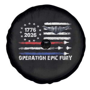 Operation Epic Fury 1776 2026 American Flag Aviation Spare Tire Cover Freedom Anniversary Statement TS02 Print Your Wear