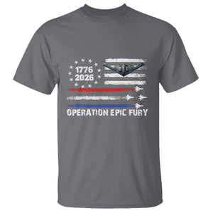 Operation Epic Fury 1776 2026 American Flag Aviation T Shirt Freedom Anniversary Statement TS02 Charcoal Print Your Wear