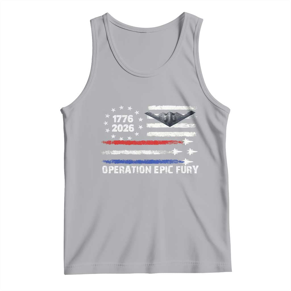 Operation Epic Fury 1776 2026 American Flag Aviation Tank Top Freedom Anniversary Statement TS02 Athletic Heather Print Your Wear