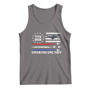 Operation Epic Fury 1776 2026 American Flag Aviation Tank Top Freedom Anniversary Statement TS02 Deep Heather Print Your Wear