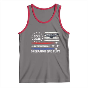 Operation Epic Fury 1776 2026 American Flag Aviation Tank Top Freedom Anniversary Statement TS02 Deep Heather Red Print Your Wear