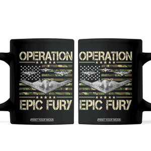 Operation Epic Fury Camo American Flag Coffee Mug B12 Spirit Stealth Bomber Formation Patriotic Air Power TS02 Black Print Your Wear