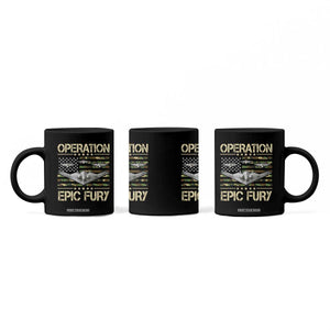 Operation Epic Fury Camo American Flag Coffee Mug B12 Spirit Stealth Bomber Formation Patriotic Air Power TS02 Print Your Wear