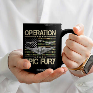 Operation Epic Fury Camo American Flag Coffee Mug B12 Spirit Stealth Bomber Formation Patriotic Air Power TS02 Print Your Wear