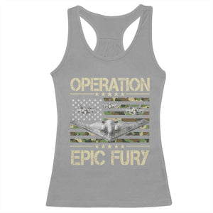Operation Epic Fury Camo American Flag Racerback Tank Top B12 Spirit Stealth Bomber Formation Patriotic Air Power TS02 Sport Gray Print Your Wear