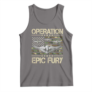 Operation Epic Fury Camo American Flag Tank Top B12 Spirit Stealth Bomber Formation Patriotic Air Power TS02 Deep Heather Print Your Wear