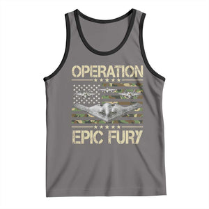Operation Epic Fury Camo American Flag Tank Top B12 Spirit Stealth Bomber Formation Patriotic Air Power TS02 Deep Heather Black Print Your Wear