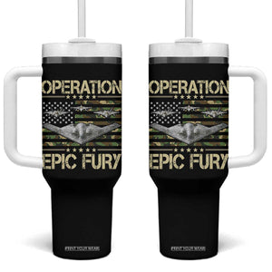 Operation Epic Fury Camo American Flag Tumbler With Handle B12 Spirit Stealth Bomber Formation Patriotic Air Power TS02 One Size: 40 oz Black Print Your Wear