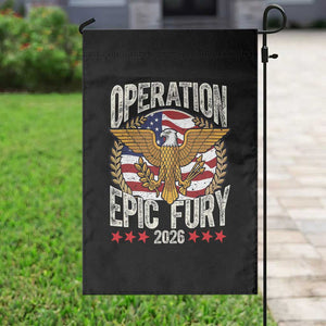 Operation Epic Fury 2026 Patriotic Eagle Crest Garden Flag American Strength and Freedom TS02 Print Your Wear