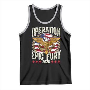 Operation Epic Fury 2026 Patriotic Eagle Crest Tank Top American Strength and Freedom TS02 Black Athletic Heather Print Your Wear