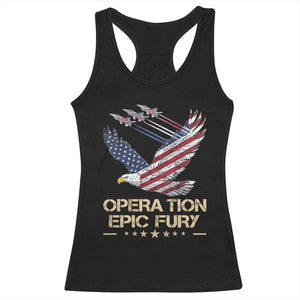 Operation Epic Fury American Eagle Flag Racerback Tank Top Jet Flyover USA Freedom TS02 Black Print Your Wear