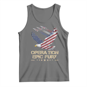 Operation Epic Fury American Eagle Flag Tank Top Jet Flyover USA Freedom TS02 Black Heather Print Your Wear