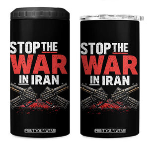 Stop the War in Iran 4 in 1 Can Cooler Tumbler Anti War Protest Peace Advocacy Human Rights TS02 One Size: 16 oz Black Print Your Wear