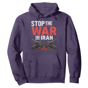 Stop the War in Iran Hoodie Anti War Protest Peace Advocacy Human Rights TS02 Purple Print Your Wear