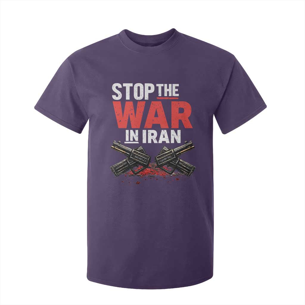 Stop the War in Iran T Shirt For Kid Anti War Protest Peace Advocacy Human Rights TS02 Purple Print Your Wear