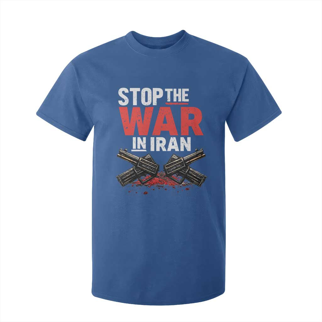Stop the War in Iran T Shirt For Kid Anti War Protest Peace Advocacy Human Rights TS02 Royal Blue Print Your Wear