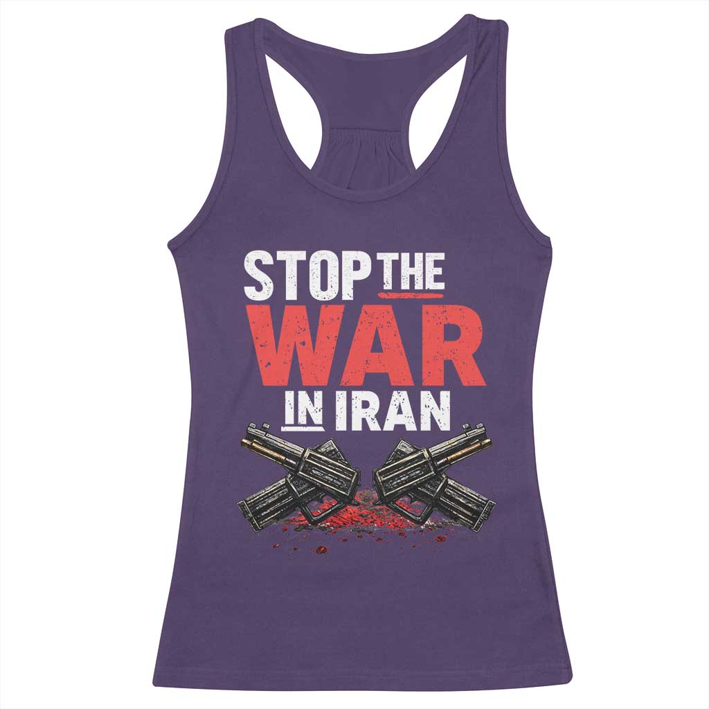 Stop the War in Iran Racerback Tank Top Anti War Protest Peace Advocacy Human Rights TS02 Purple Print Your Wear