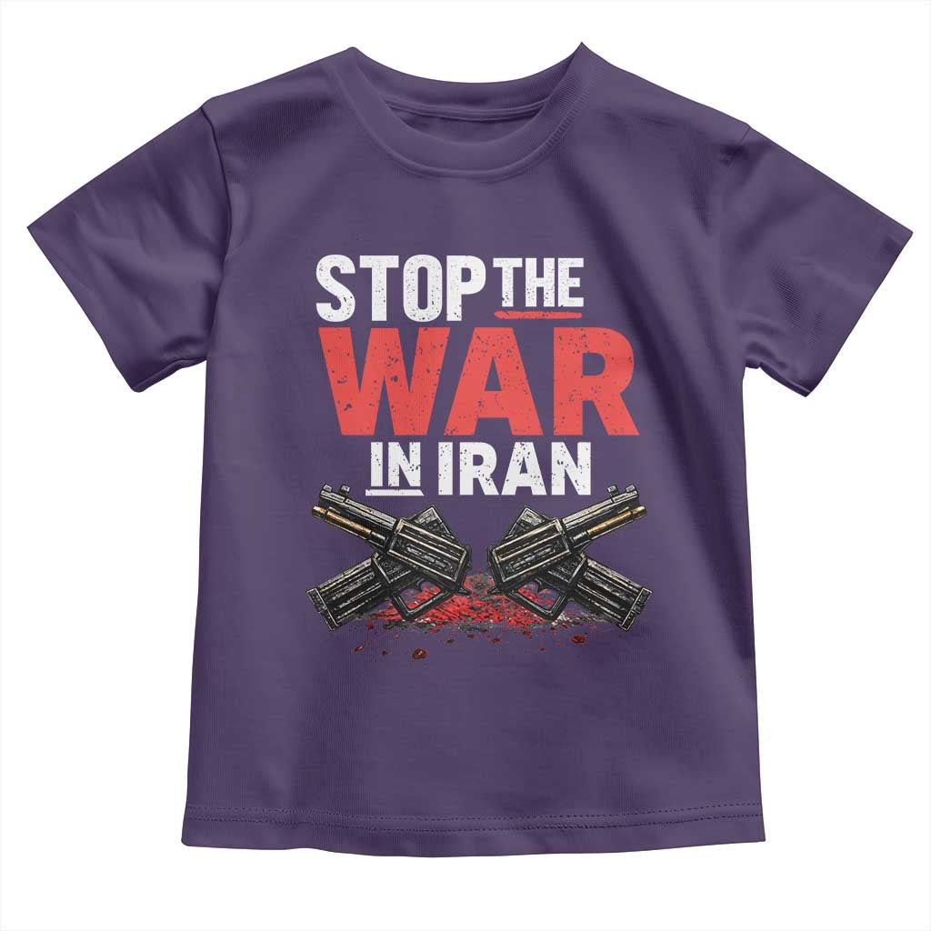 Stop the War in Iran Toddler T Shirt Anti War Protest Peace Advocacy Human Rights TS02 Purple Print Your Wear