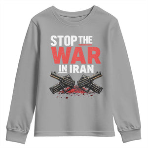 Stop the War in Iran Youth Sweatshirt Anti War Protest Peace Advocacy Human Rights TS02 Sport Gray Print Your Wear