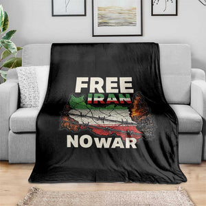 Free Iran No War Protest Graphic Throw Blanket Barbed Wire Freedom Human Rights Solidarity TS02 Print Your Wear