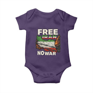 Free Iran No War Protest Graphic Baby Onesie Barbed Wire Freedom Human Rights Solidarity TS02 Purple Print Your Wear
