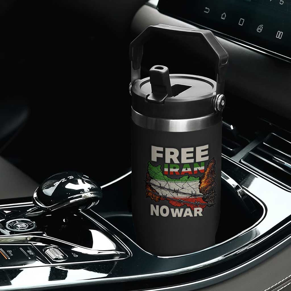 Free Iran No War Protest Graphic Flip Straw Tumbler Barbed Wire Freedom Human Rights Solidarity TS02 Print Your Wear