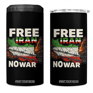 Free Iran No War Protest Graphic 4 in 1 Can Cooler Tumbler Barbed Wire Freedom Human Rights Solidarity TS02 One Size: 16 oz Black Print Your Wear