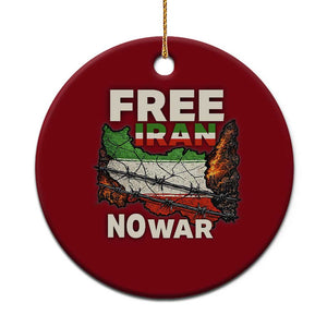 Free Iran No War Protest Graphic Ceramic Ornament Barbed Wire Freedom Human Rights Solidarity TS02 1pc Red Print Your Wear