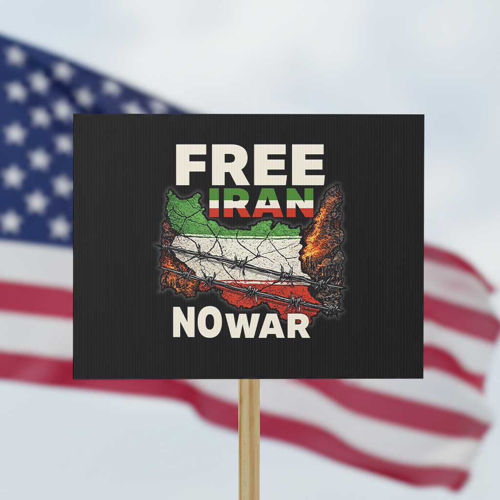 Free Iran No War Protest Graphic Protest Sign Barbed Wire Freedom Human Rights Solidarity TS02 Horizontal 18