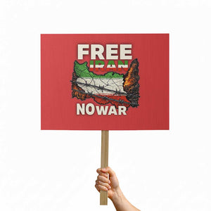 Free Iran No War Protest Graphic Protest Sign Barbed Wire Freedom Human Rights Solidarity TS02 Horizontal 18" × 24" Red Print Your Wear