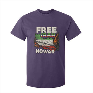 Free Iran No War Protest Graphic T Shirt For Kid Barbed Wire Freedom Human Rights Solidarity TS02 Purple Print Your Wear