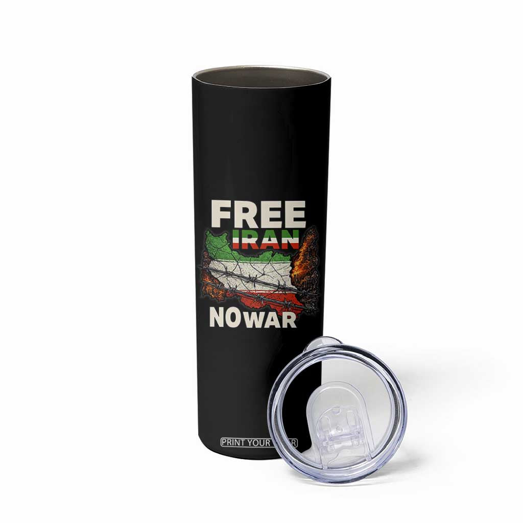 Free Iran No War Protest Graphic Skinny Tumbler Barbed Wire Freedom Human Rights Solidarity TS02 Print Your Wear