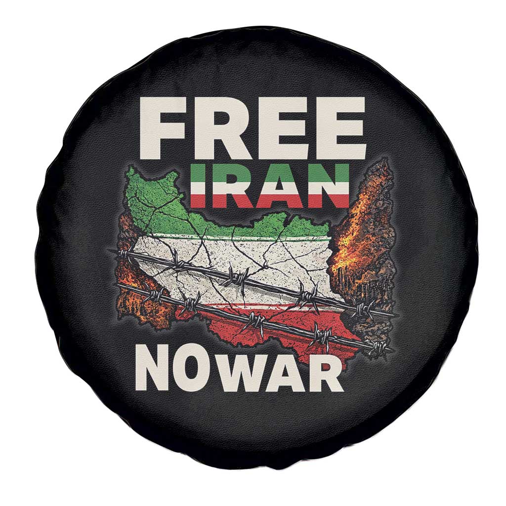 Free Iran No War Protest Graphic Spare Tire Cover Barbed Wire Freedom Human Rights Solidarity TS02 Print Your Wear
