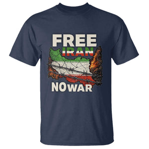 Free Iran No War Protest Graphic T Shirt Barbed Wire Freedom Human Rights Solidarity TS02 Navy Print Your Wear
