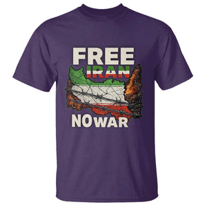 Free Iran No War Protest Graphic T Shirt Barbed Wire Freedom Human Rights Solidarity TS02 Purple Print Your Wear