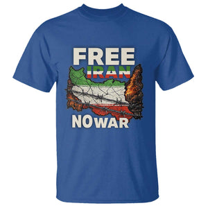 Free Iran No War Protest Graphic T Shirt Barbed Wire Freedom Human Rights Solidarity TS02 Royal Blue Print Your Wear