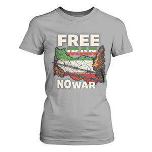 Free Iran No War Protest Graphic T Shirt For Women Barbed Wire Freedom Human Rights Solidarity TS02 Sport Gray Print Your Wear