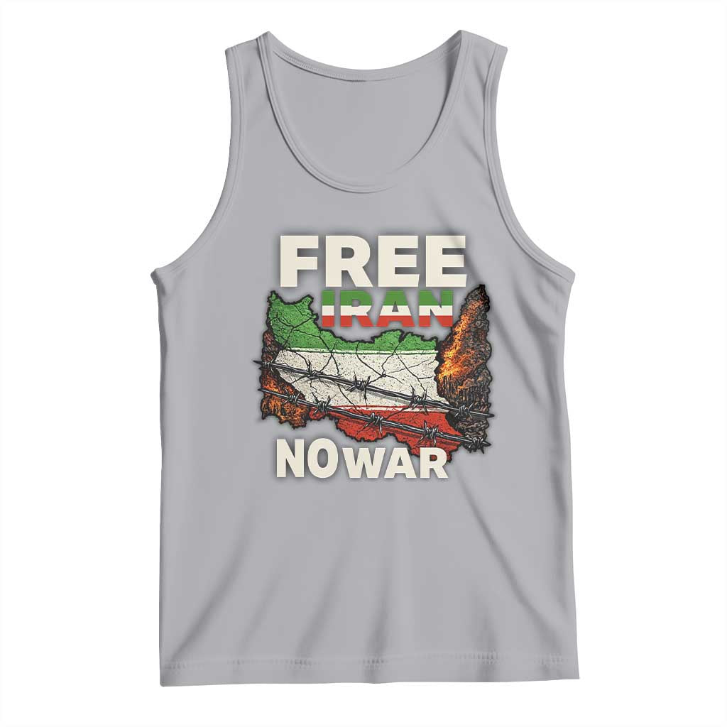 Free Iran No War Protest Graphic Tank Top Barbed Wire Freedom Human Rights Solidarity TS02 Athletic Heather Print Your Wear