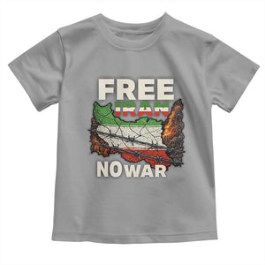 Free Iran No War Protest Graphic Toddler T Shirt Barbed Wire Freedom Human Rights Solidarity TS02 Sport Gray Print Your Wear