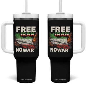 Free Iran No War Protest Graphic Tumbler With Handle Barbed Wire Freedom Human Rights Solidarity TS02 One Size: 40 oz Black Print Your Wear