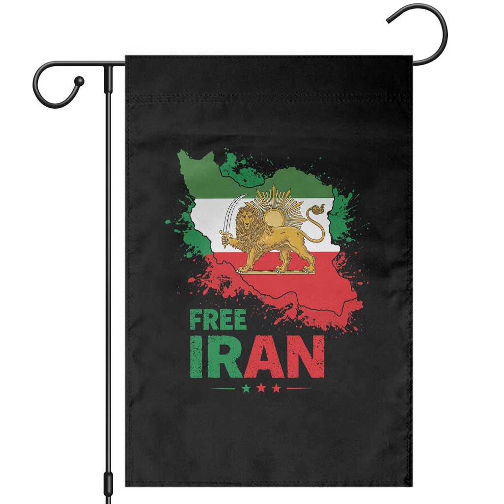 Free Iran Lion And Sun Map Graphic Garden Flag Persian Heritage Freedom Support TS02 Black Print Your Wear
