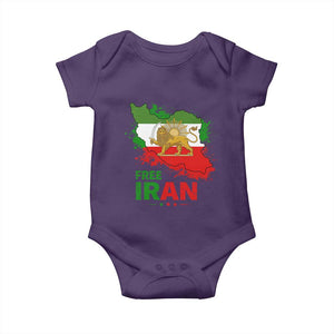 Free Iran Lion And Sun Map Graphic Baby Onesie Persian Heritage Freedom Support TS02 Purple Print Your Wear